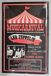 Led Zeppelin & The James, gerahmtes Konzertposter, Cleveland - Bild 1 von 2