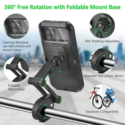 Bicycle Motorcycle Handlebar Phone Mount Holder For iPhone 13/12/11 Pro Max Mini - Image 1 of 4