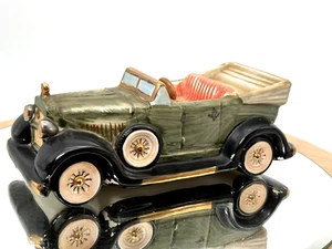 Vintage Figurine Car Model Porcelain Ornament Retro Cadillac Green - Picture 1 of 9