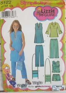 Simplicity 5122 Sewing Pattern Girls Dress Tunic Top Pants Shorts Bag Sz 8 - 16 - Picture 1 of 2