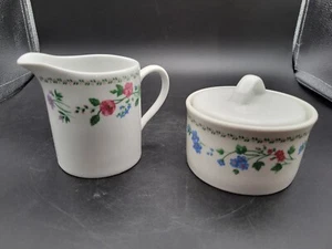 Farberware Stoneware English Garden 1993 Creamer And Covered Sugar Bowl - Picture 1 of 6