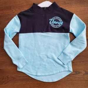 Justice Active 8 Girls Blue Dance 1/4 zip - Picture 1 of 2