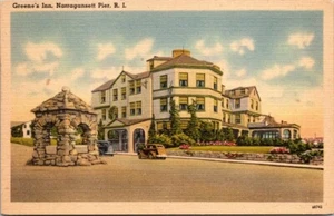 Cartolina Greene's Inn Narragansett Pier Rhode Island RI - Foto 1 di 2
