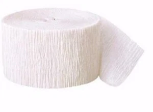 4 x Crepe Paper Rolls each 81ft - Streamer Decoration Bunting 24 metres - White - Picture 1 of 1