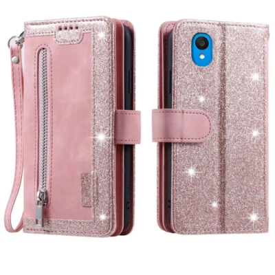 Чехол-бумажник Alcatel 1 2021 кожаный на молнии магнитная откидная карта для Alcatel 1 2019  - Изображение 1 из 4