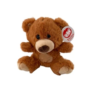 Fiesta Signature Plush Teddy Bear 6" Sitting Dark Brown Tan Soft Toy Vernon - Picture 1 of 15