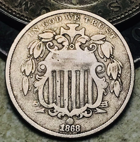 1868 Shield Nickel 5 Cents 5C Ungraded Choice Civil War Era US Coin CC18604 Cover