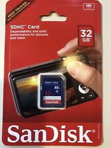 SanDisk 32GB Class 4 SDHC UHS-I Camera Flash Memory SD Card - Picture 1 of 5