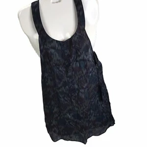 Joes Jeans The Shirt S Silk Tank Top Multi color Long Tunic Sleeveless racerback - Picture 1 of 6