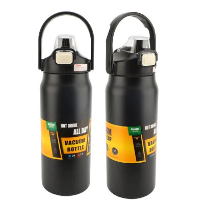 Water Drinking Bottle Double Drinking 304 Stainless Steel Insulated Safety Lock - Image 1 of 4