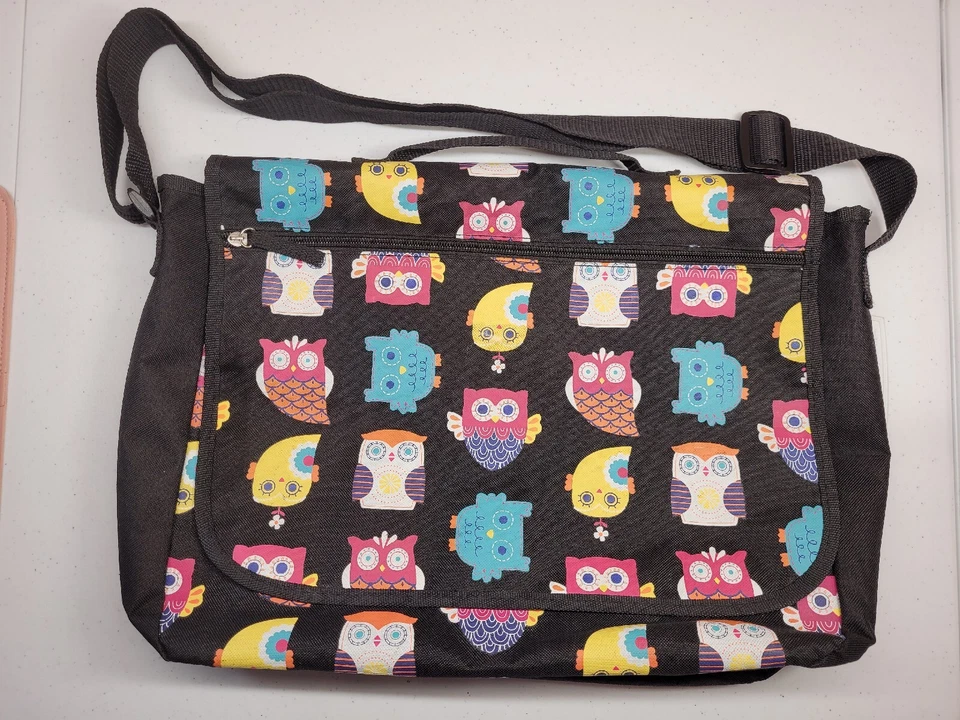 Joe Boxer Bolso Mensajero/Cartera Búhos Colorido Grande Excelente Estado  Foto 1 de 4