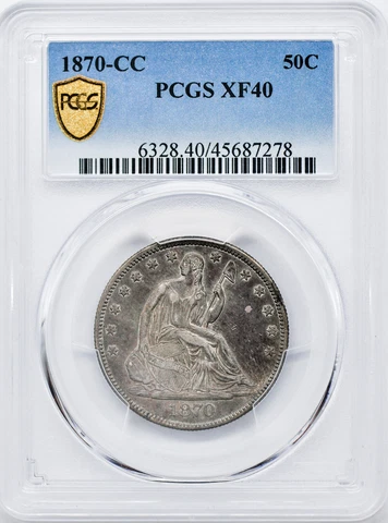 1870-CC LIBERTY SEATED 50C PCGS XF 40 Cover