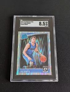 2018 Donruss Optic Luka Doncic Rated Rookie Card RC Shock Prizm SGC 8.5 Mavs - Picture 1 of 2