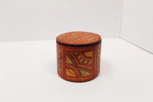 Vintage Indianer Stamm runde Box gefüttert mit Leder - Bild 1 von 6