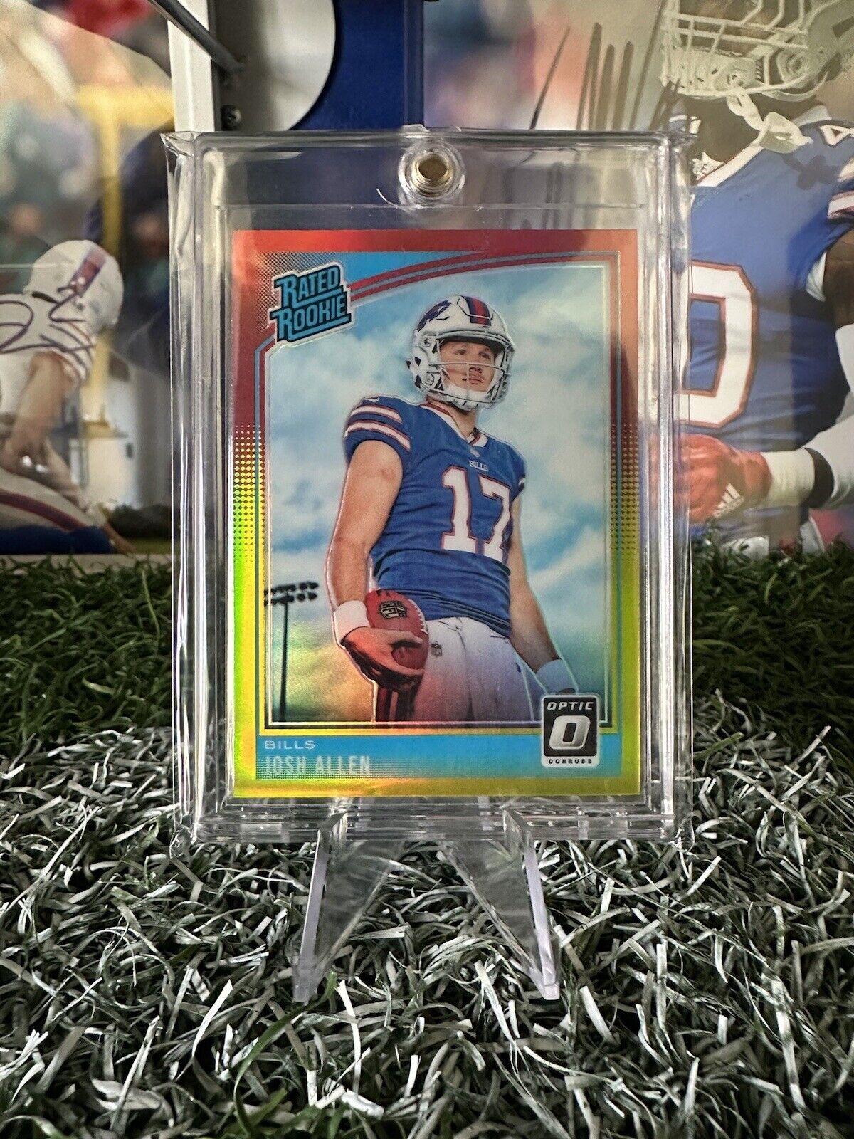 2018 Panini Donruss Optic Josh Allen Red/Yellow Holo Prizm Rated Rookie Bills