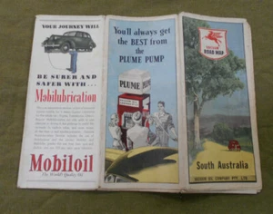 #D450. EARLY SOUTH AUSTRALIA ROAD MAP - PLUME / VACUUM OIL COMPANY, FOLD TEARS - Picture 1 of 3