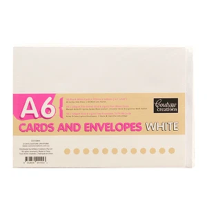 Couture Creations Cards & Envelopes - White 4x6" - 50 pack Bulk Scored - Imagen 1 de 1