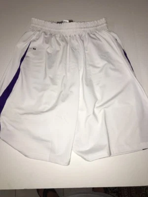 Holloway 女士篮球短裤曼斯菲尔德中号白色紫色条纹 — 第 1/4 张图片