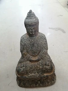 Tibetischer Buddhismus Shakyamuni sitzender Buddha Bronze antik top alt Statue - Bild 1 von 4