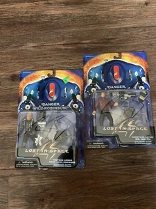 2 NEW Lost in Space Action Figures Sabotage Dr Smith Prof John Robinson 1997 NIP - Picture 1 of 9