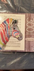 Puzzle Rainbow Zebra Head 24 in x 18 in Coco de Paris 300 Pieces New - Picture 1 of 4