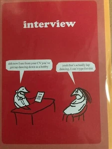 MODERN TOSS FUNNY CHEEKY RUDE GOOD LUCK JOB INTERVIEW NEW JOB BLANK BUSINESS - Picture 1 of 1