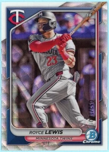 ROYCE LEWIS Twins 2024 Bowman Chrome #2 WAVE REFRACTOR /100 - Picture 1 of 2