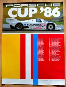original Porsche Plakat Poster " Porsche Cup 1986 " Klaus Ludwig Porsche 956 - Bild 1 von 3