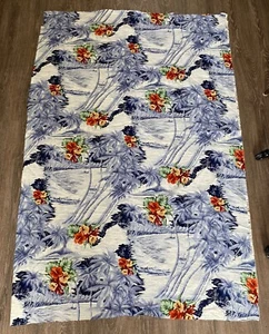 Vintage 40s 50s Lightweight cloth fabric purple blue Palm Beach Ocean Surf Boat - Picture 1 of 8