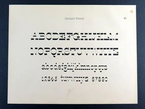 Italian Print - 1877 Frederick S. Copley vintage calligraphy alphabet print - Picture 1 of 3
