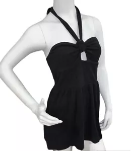 Wild Fable Negro Terry Tela Halter Top Mameluco Cubrir en Mediano Nuevo Con Etiquetas - Imagen 1 de 3