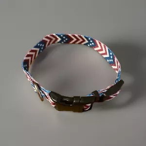 American Flag Chevron Dog Collar 12” Adjustable Unbranded NOT FOR TIE OUT - Picture 1 of 6