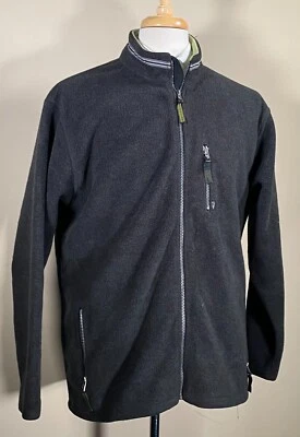 HORNY TOAD Vtg 90's Wool-Blend Full-Zip Cardigan Fleece Sweater ~ Men's L / Gray - Image 1 of 4