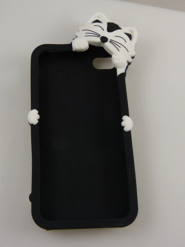 For Iphone i phone 4 4S black and white cat peeking over top design - Image 1 of 1