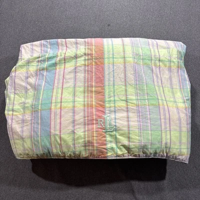 Lauren Ralph Lauren Alternative Down Comforter Twin Plaid Pastel Country Cottage - Image 1 of 4