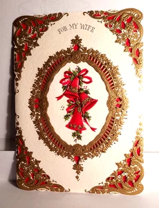 Vintage Hallmark Grußkarte Weihnachten Pop-Up gestanztes Andenken "TO MY WIFE" - Bild 1 von 5