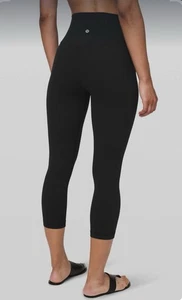 Lululemon Align Crop 21” Leggings Women’s 4 Black High Rise Capri Yoga - Picture 1 of 5