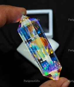 185 Ct Rainbow Mystic Quartz Vogal Cut Healing Crystal Loose Gemstone - Picture 1 of 7