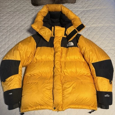 VINTAGE 90’s The North Face Men's Yellow Black Dryloft Expedition Puffer  Jacket - Image 1 of 4