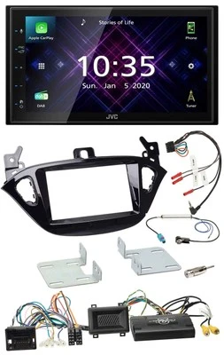JVC DAB 2DIN Lenkrad Bluetooth USB Autoradio für Opel Adam Corsa E ab 2013 PDC - Bild 1 von 4