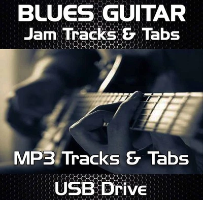 Blues Guitar Backing Jam Tracks & Guitar Tabs Lessons - Rehearsal Play Along USB - Image 1 of 2