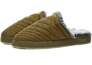 Malibu Colony Mule Kunstfell Hausschuhe olivgrün & grau Herren Größe 11/12 neu ohne Etikett - Bild 1 von 18