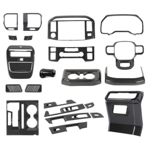23x Carbon Fiber Center Console Trims Door Window Covers Kit For Ford F150 2021+ - Picture 1 of 22