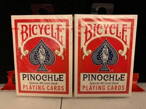 2 Barajas Bicicleta Pinochle Jumbo Índice Tarjetas de Juego Rojo Nuevas Cajas - Imagen 1 de 2