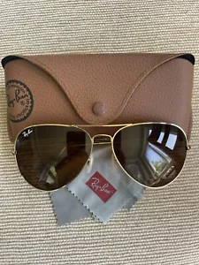 ray ban sunglasses men aviator 58 Mm Gold frame  / Brown glass - Picture 1 of 2