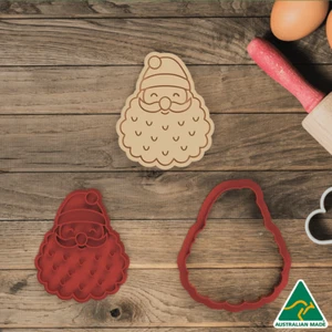 Christmas Santa Face Cookie Cutter and Embosser Stamp - Foto 1 di 5