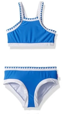 ¡NUEVO CON ETIQUETAS! Traje de baño Tankini Seafolly Big de ganchillo para niñas de 2 piezas, azul hawaiano, talla 6 de EE. UU. Foto 1 de 2