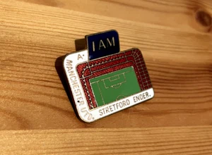 MANCHESTER UNITED - I AM A STRETFORD ENDER - VINTAGE REEVES BADGE/PIN 70's MAN U - Picture 1 of 4
