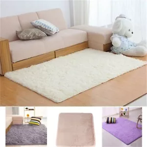 Shaggy Fluffy Area Rug Anti-Skid Living Room Large Carpet Home Bedroom Floor Mat - Picture 1 of 20