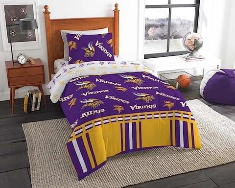 Minnesota Vikings comforter set 4 piece NFL Bed in a Bag SIZE:TWIN Cover
